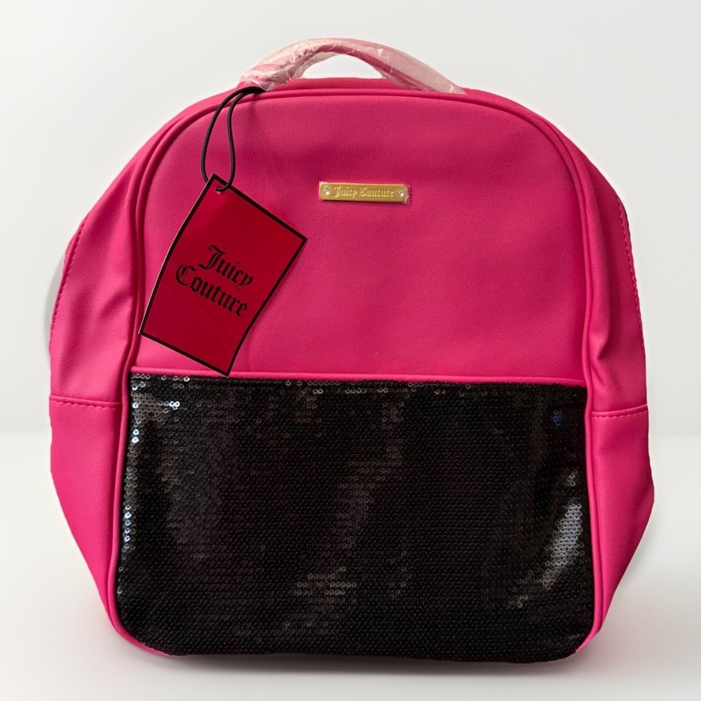 Juicy Couture Backpack Hot Pink Black‎ Sequin New With Tags